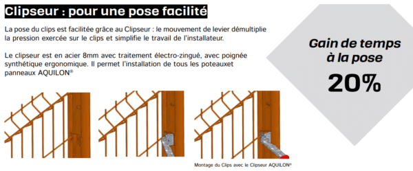 clipseur aquilon cloture rigide