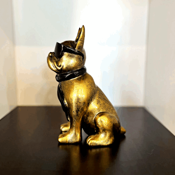 bouledogue or cravatte lunettes h14cm les pros du paysage deco jardin (2)0
