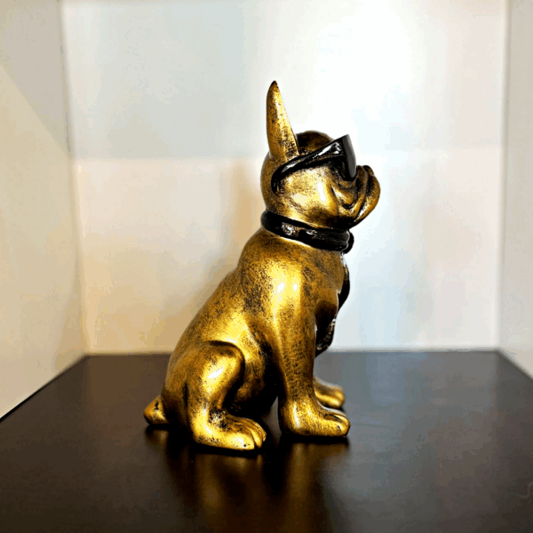 bouledogue or cravatte lunettes h14cm les pros du paysage deco jardin (3)0