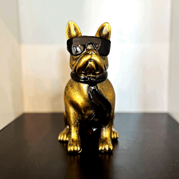 bouledogue or cravatte lunettes h14cm les pros du paysage deco jardin0