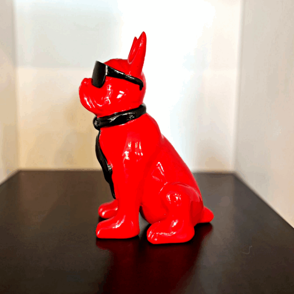 bouledogue rouge cravatte lunettes h14cm les pros du paysage deco jardin (2)0