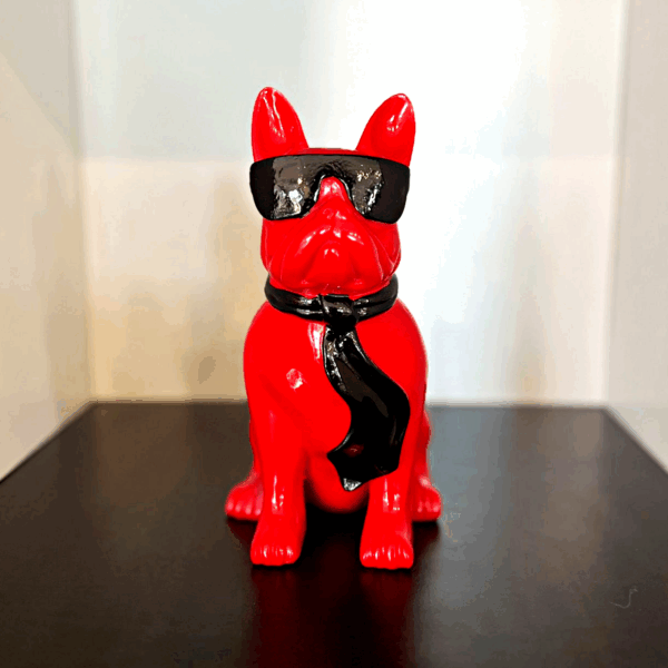bouledogue rouge cravatte lunettes h14cm les pros du paysage deco jardin0