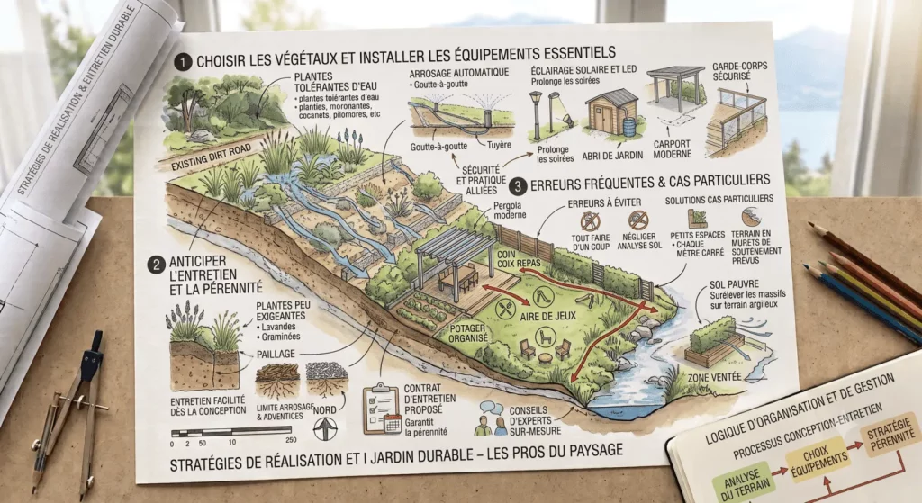 choix vegetaux et equipements jardin